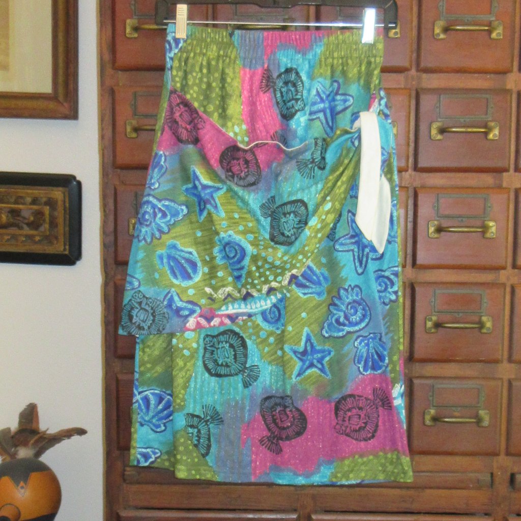 Colorful Skirt With TwoSided Wrap Panel Colorful Skirt With TwoSided Wrap Panel